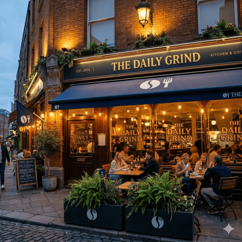The Daily Grind café — an F&B business branded with ClayBag