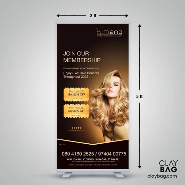 Roll Up Standee 2ft x 5ft_B_claybag.com