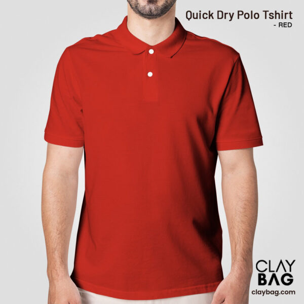 Claybag_QuickDry_Polo_Tshirt__Red