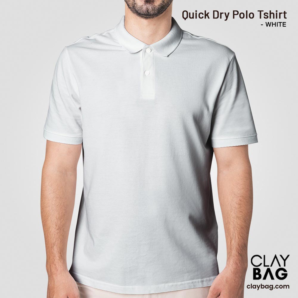 Claybag_QuickDry_Polo_Tshirt__White